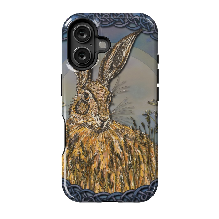 iPhone 16 StrongFit Celtic Hare by Lotti Brown