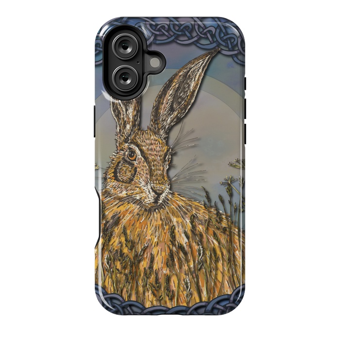 iPhone 16 Plus StrongFit Celtic Hare by Lotti Brown