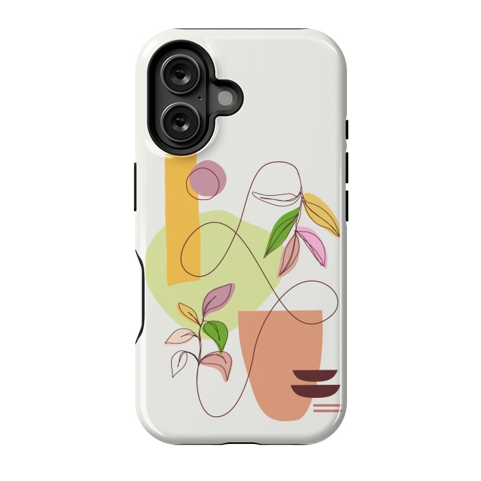 iPhone 16 StrongFit Geometric Shapes and Botanic 2 by nineFlorals