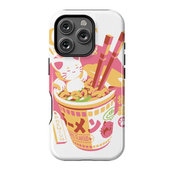 iPhone 16 Pro StrongFit Cat Noodles by Ilustrata