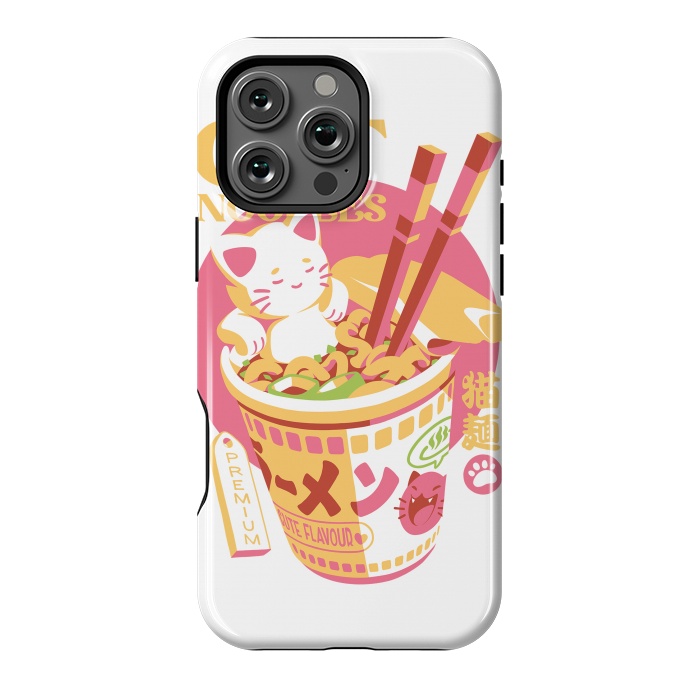 iPhone 16 Pro Max StrongFit Cat Noodles by Ilustrata