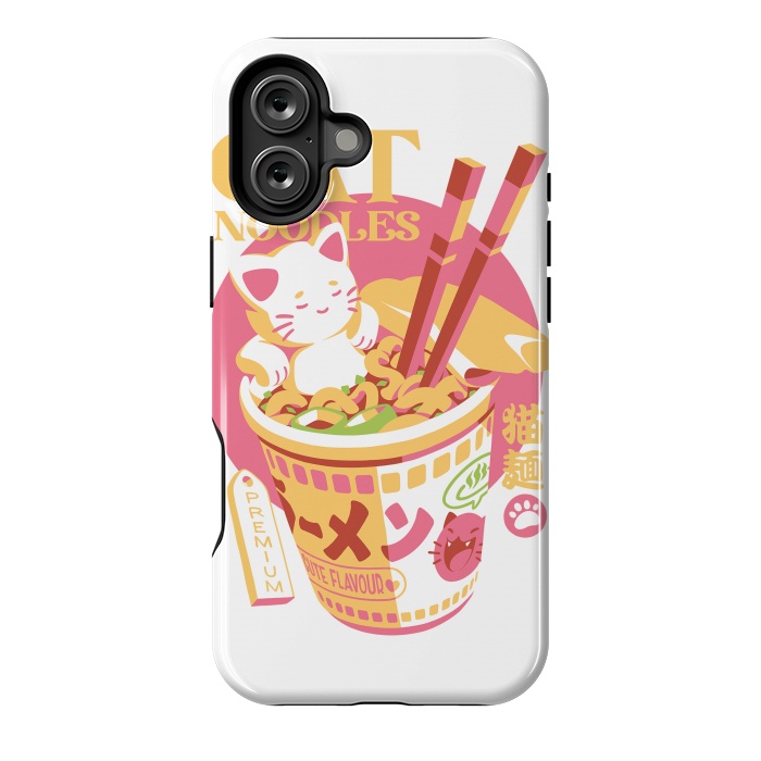 iPhone 16 Plus StrongFit Cat Noodles by Ilustrata