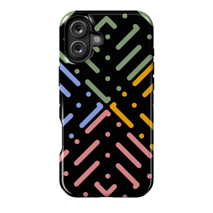 iPhone 16 Plus StrongFit Digital Line and Dots  by TMSarts