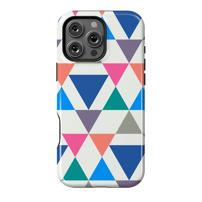 iPhone 16 Pro Max StrongFit Multicolor Repeat Triangles by TMSarts