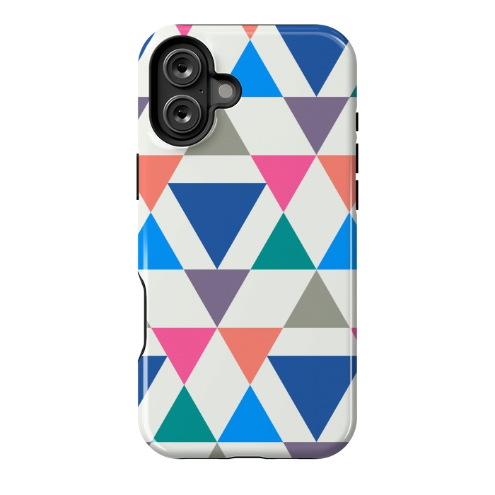 iPhone 16 Plus StrongFit Multicolor Repeat Triangles by TMSarts