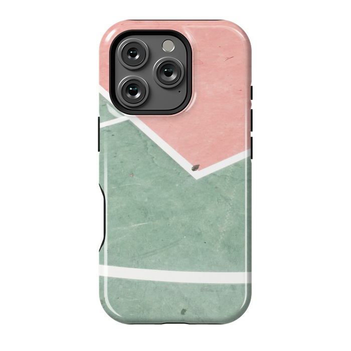 iPhone 16 Pro StrongFit green pink marble shades by MALLIKA