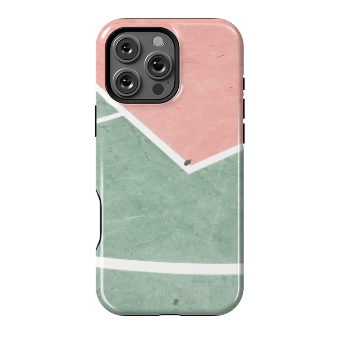 iPhone 16 Pro Max StrongFit green pink marble shades by MALLIKA