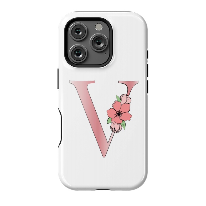 iPhone 16 Pro StrongFit Monogram Letter V by Martina