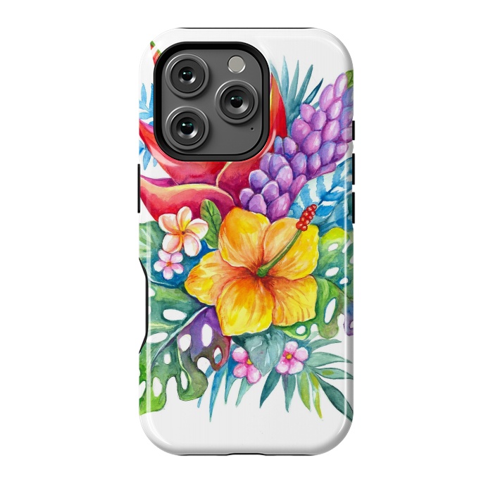 iPhone 16 Pro StrongFit Tropical Flowers by Irina Velman