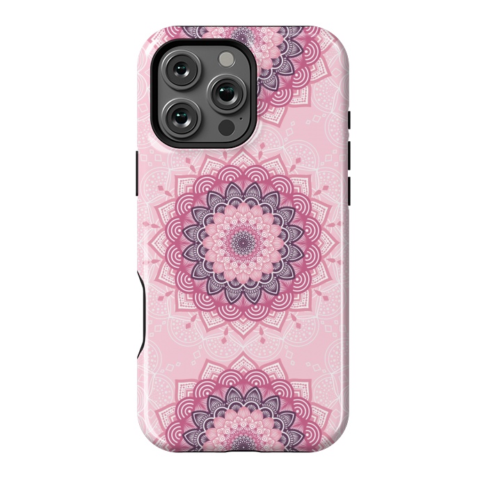 iPhone 16 Pro Max StrongFit Pink white mandalas by Jms