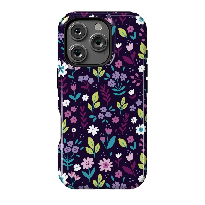 iPhone 16 Pro StrongFit Purple Flowers I by ArtsCase