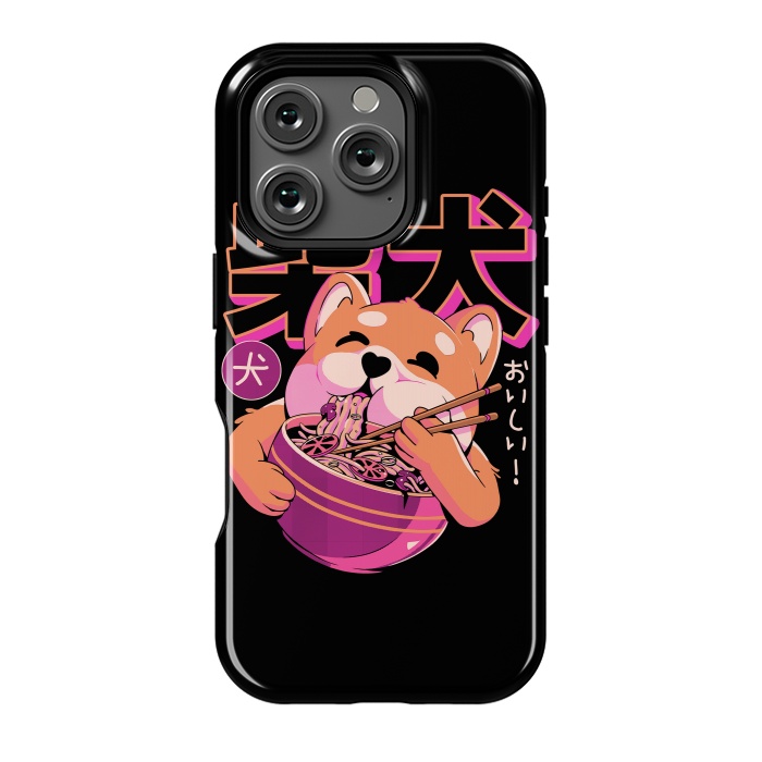 iPhone 16 Pro StrongFit Shiba Noodles by Ilustrata