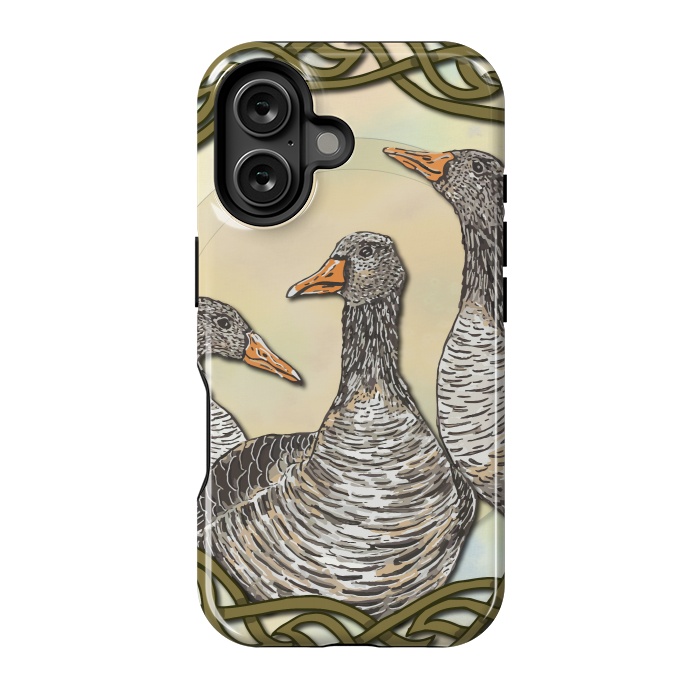 iPhone 16 StrongFit Celtic Goose by Lotti Brown