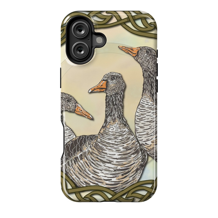 iPhone 16 Plus StrongFit Celtic Goose by Lotti Brown