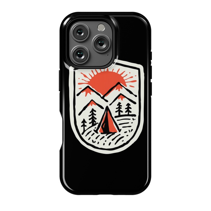 iPhone 16 Pro StrongFit Sunset Camp Hand Drawn by Afif Quilimo