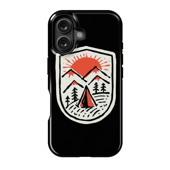 iPhone 16 StrongFit Sunset Camp Hand Drawn by Afif Quilimo