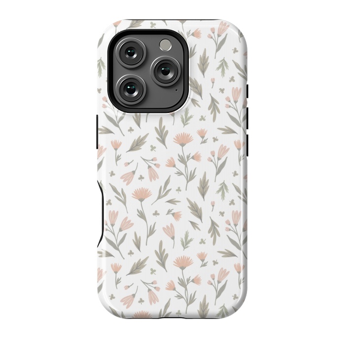 iPhone 16 Pro StrongFit delicate flowers on a white by Alena Ganzhela