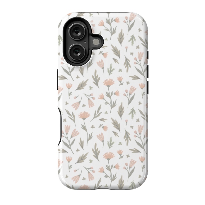 iPhone 16 StrongFit delicate flowers on a white by Alena Ganzhela