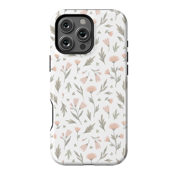 iPhone 16 Pro Max StrongFit delicate flowers on a white by Alena Ganzhela