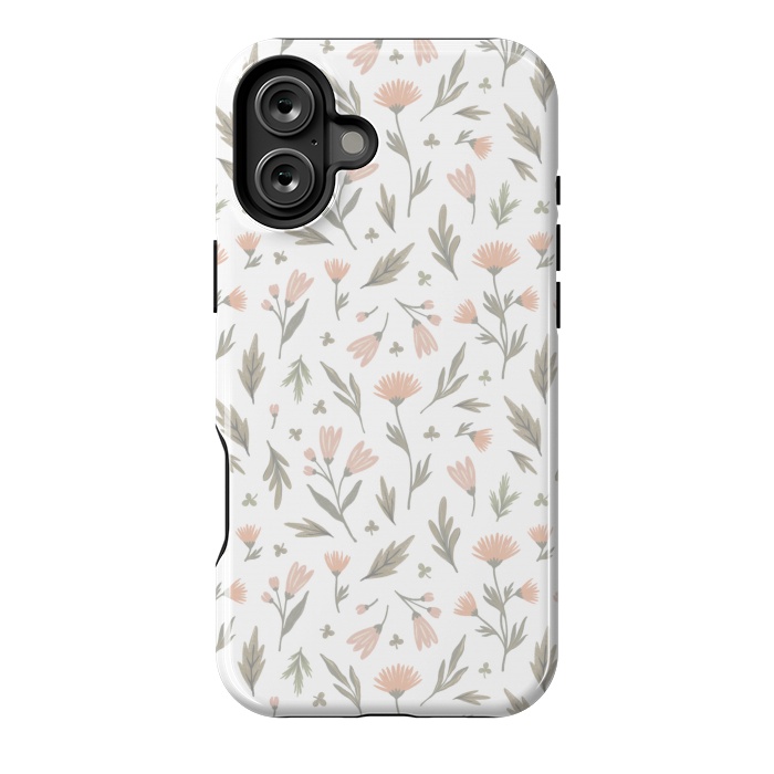 iPhone 16 Plus StrongFit delicate flowers on a white by Alena Ganzhela