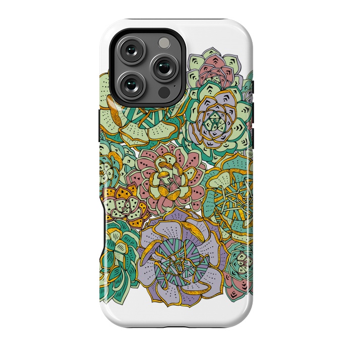 iPhone 16 Pro Max StrongFit Succulents Garden by Pom Graphic Design