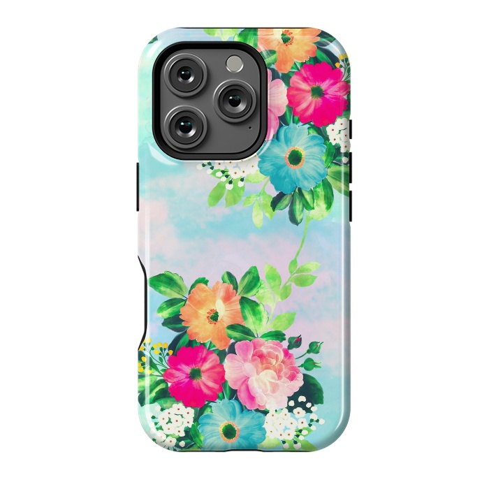 iPhone 16 Pro StrongFit Girly Vintage Roses Floral Watercolor Paint by InovArts