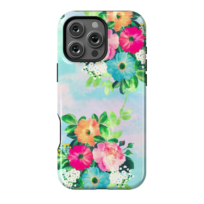 iPhone 16 Pro Max StrongFit Girly Vintage Roses Floral Watercolor Paint by InovArts