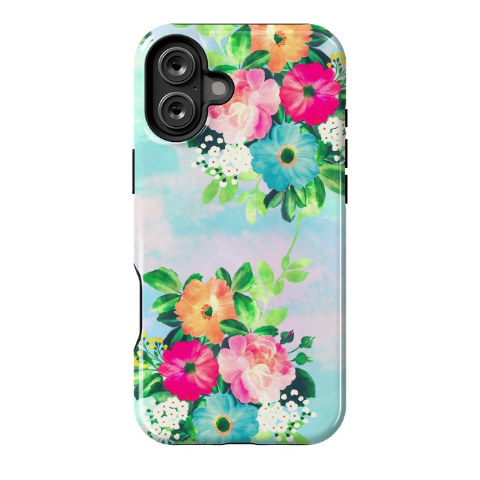 iPhone 16 Plus StrongFit Girly Vintage Roses Floral Watercolor Paint by InovArts