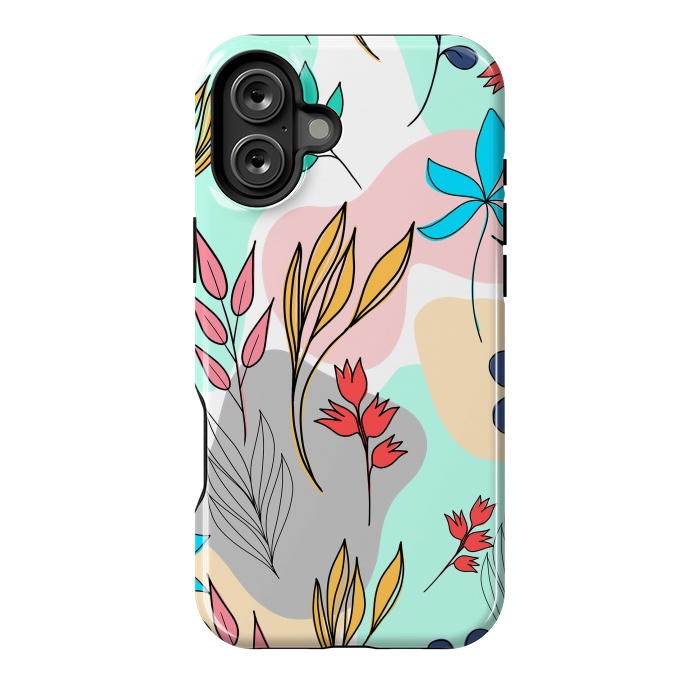 iPhone 16 Plus StrongFit Trendy colorful leaves hand drawn cute illustration by InovArts