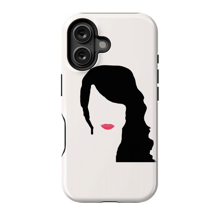 iPhone 16 StrongFit Woman Face Minimal Art 03 by Creativeaxle