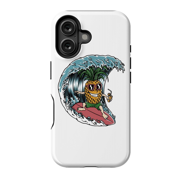 iPhone 16 StrongFit Pineapple Surfer by Afif Quilimo