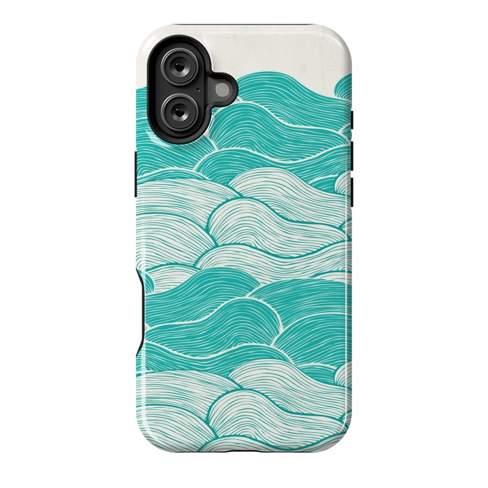 iPhone 16 Plus StrongFit The Calm And Stormy Seas II by Pom Graphic Design