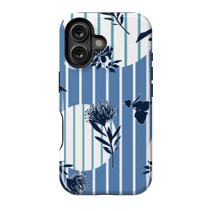 iPhone 16 StrongFit STRIPES TROPICAL BLUE PATTERN by MALLIKA