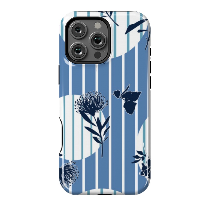 iPhone 16 Pro Max StrongFit STRIPES TROPICAL BLUE PATTERN by MALLIKA