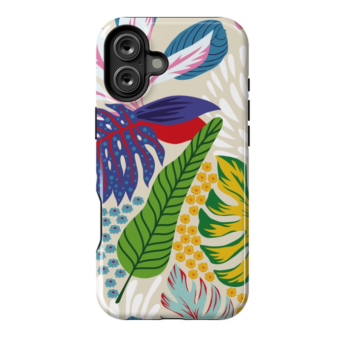 iPhone 16 Plus StrongFit Abstract Color Tropical Leaves by ArtsCase