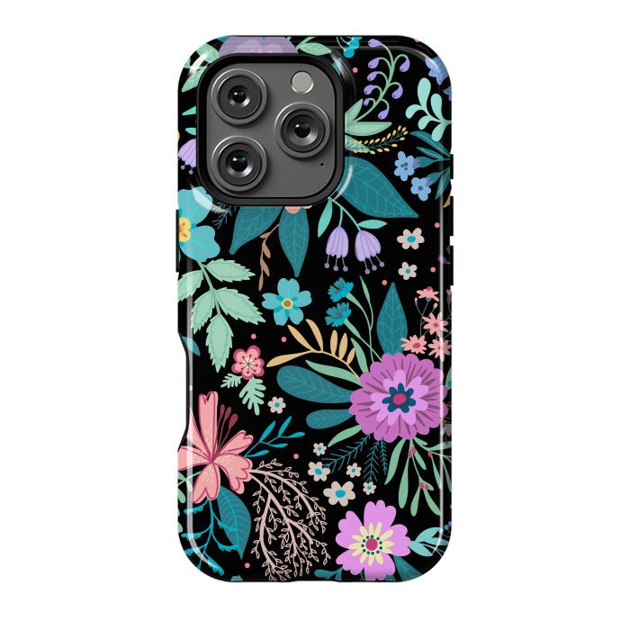 iPhone 16 Pro StrongFit Amazing Floral Pattern With Bright Colorful Flowers by ArtsCase