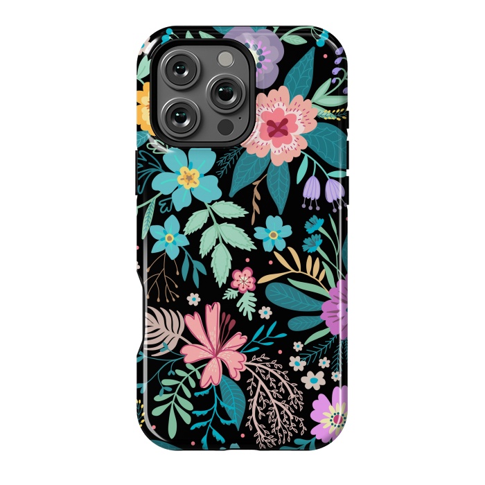 iPhone 16 Pro Max StrongFit Amazing Floral Pattern With Bright Colorful Flowers by ArtsCase