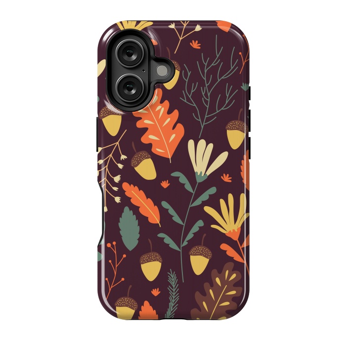 iPhone 16 StrongFit Autumn Pattern With Red and Orange Leaves by ArtsCase