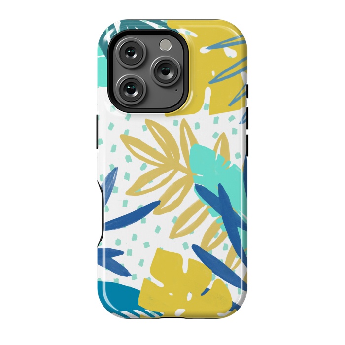 iPhone 16 Pro StrongFit Playful colorful jungle leaves by Oana 