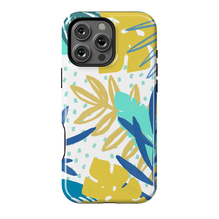 iPhone 16 Pro Max StrongFit Playful colorful jungle leaves by Oana 