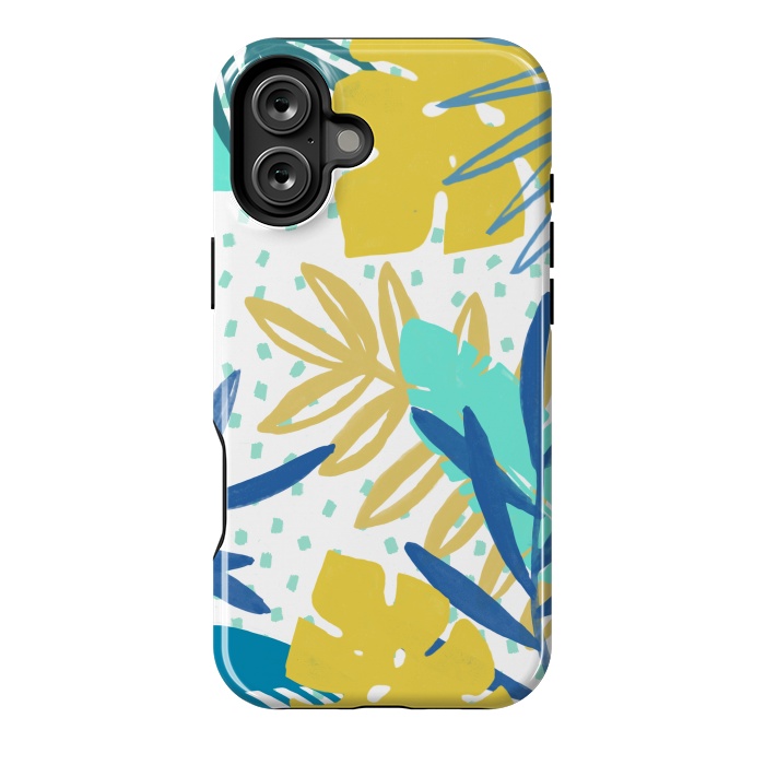 iPhone 16 Plus StrongFit Playful colorful jungle leaves by Oana 