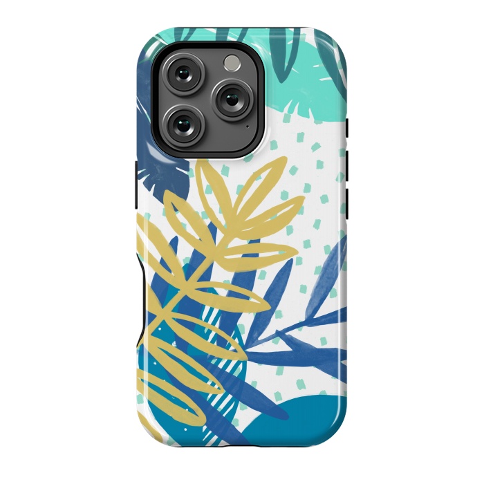 iPhone 16 Pro StrongFit Spotted modern tropical leaves by Oana 