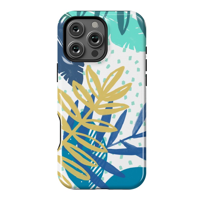 iPhone 16 Pro Max StrongFit Spotted modern tropical leaves by Oana 