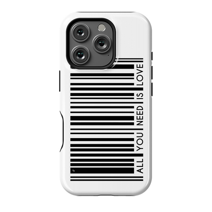 iPhone 16 Pro StrongFit All you need is Love Bar Code by Martina