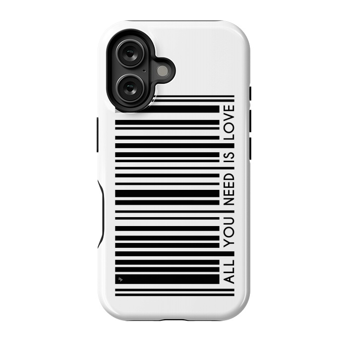 iPhone 16 StrongFit All you need is Love Bar Code by Martina