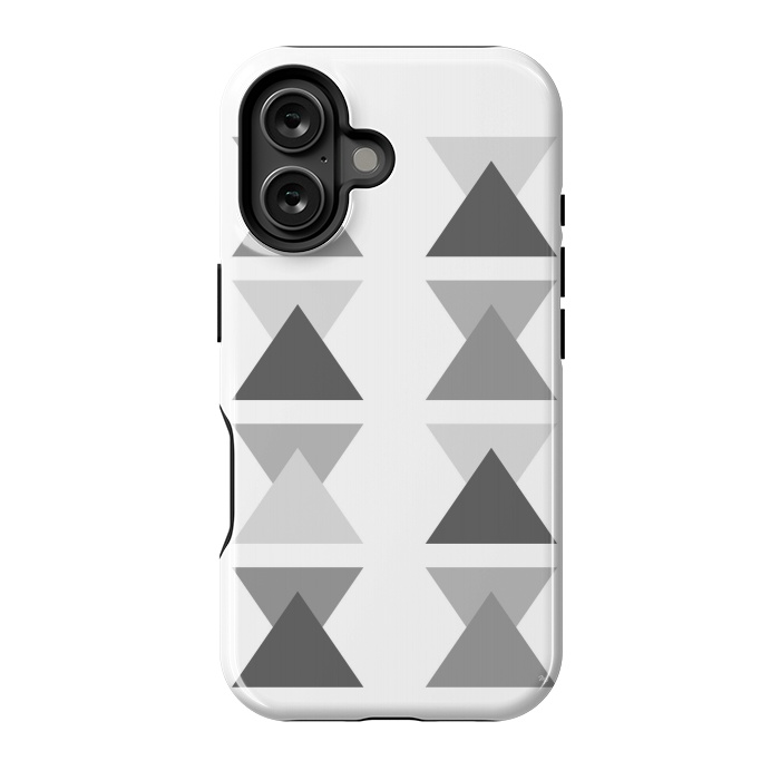 iPhone 16 StrongFit Gray Triangles by Martina