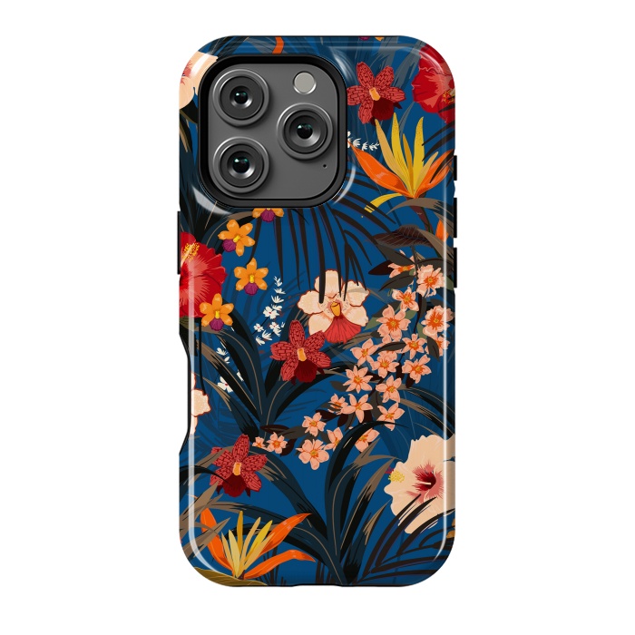 iPhone 16 Pro StrongFit Fashionable Tropical Environment with Deep Jungle Plants by ArtsCase