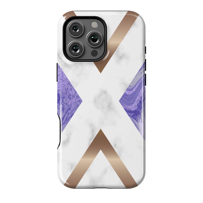 iPhone 16 Pro Max StrongFit Geometric Marmol with Hexagona Figure III by ArtsCase