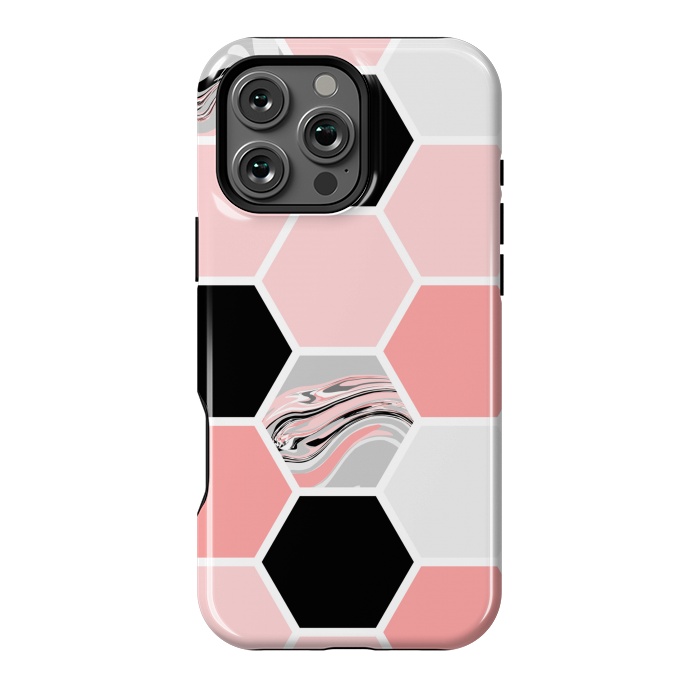 iPhone 16 Pro Max StrongFit Geometric Stretch Pattern with Hexagonal by ArtsCase