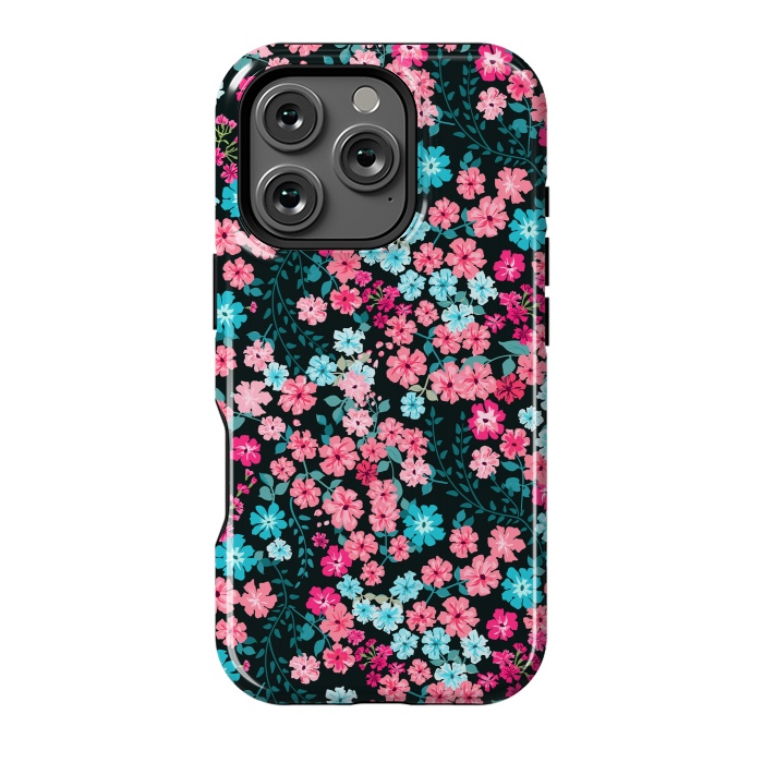 iPhone 16 Pro StrongFit Gorgeous Bright Pattern in Small Garden Flowers by ArtsCase